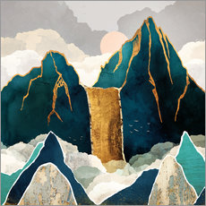 Gallery Print  Goldener Wasserfall - SpaceFrog Designs