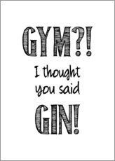 Poster  Gym oder Gin?! - Typobox