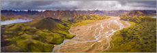 Poster Flussdelta im isländischen Hochland
