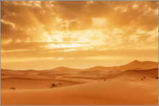 Hartschaumbild  Sonnenuntergang in der Sahara, Marokko - Markus Lange