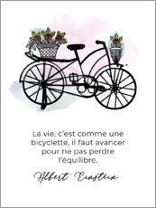 Leinwandbild  Leben ist wie Fahrradfahren (französisch)