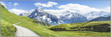 Holzbild  Schweizer Alpen-Panorama bei Grindelwald - Jan Christopher Becke