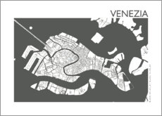 Poster Stadtplan von Venedig