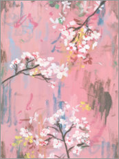 Wandsticker  Kirschblüten auf Rosa - Melissa Wang