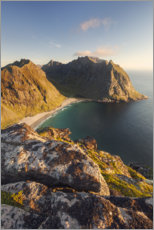 Leinwandbild  Berggipfel über dem Meer, Norwegen - Tobias Richter