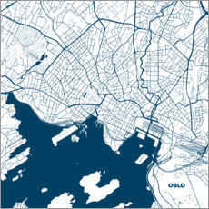Poster Stadtplan von Oslo