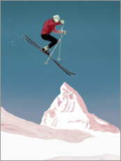 Poster Gebirgsliebesskifahrer