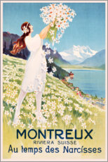 Holzbild  Montreux (französisch) - Vintage Travel Collection