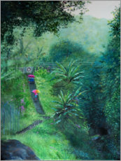 Poster Eine Treppe im Dschungel