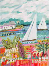 Poster Zwei Segelboote und Cottage II