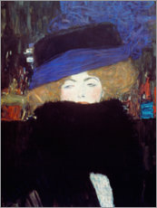 Wandbild  Frau mit Hut und Federboa - Gustav Klimt