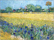 Wandsticker  Arles mit Irisblüten im Vordergrund - Vincent van Gogh