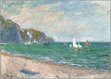 Wandsticker  Boote unter den Klippen von Pourville - Claude Monet