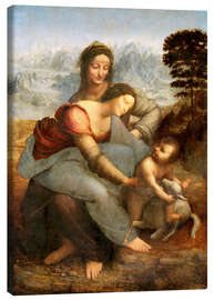 Leinwandbild  Jungfrau und Kind mit St. Anne - Leonardo da Vinci