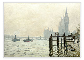 Poster  Themse vor Westminster - Claude Monet