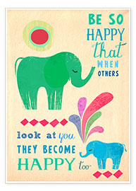 Poster  Happy elephants - Elisandra Sevenstar