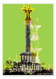 Poster Berlin Siegessäule, Goldelse (grün)