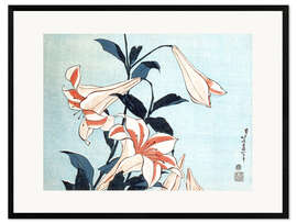 Gerahmter Kunstdruck  Trompetenlilien - Katsushika Hokusai