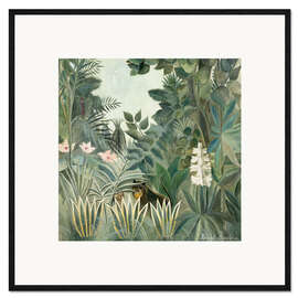 Gerahmter Kunstdruck  Äquatorialer Dschungel - Henri Rousseau