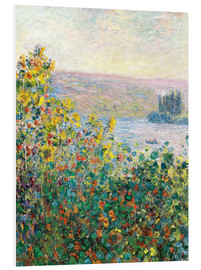 Hartschaumbild  Blumenbeete in Vétheuil - Claude Monet