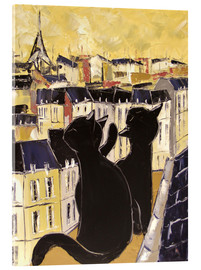 Acrylglasbild  Katzen auf den Dächern von Paris - JIEL
