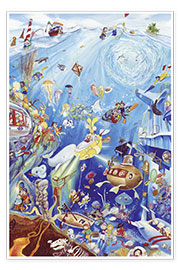 Poster Wimmelbild: Unterwasserwelt