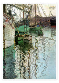 Wandbild  Der Hafen von Triest - Egon Schiele