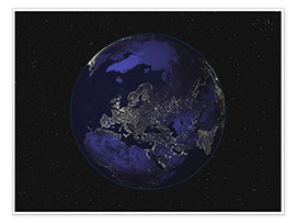Poster Erde bei Nacht - Europa