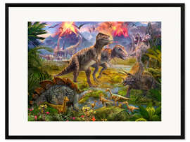 Gerahmter Kunstdruck  Dinosaurier - Jan Patrik Krasny