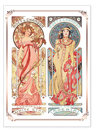 Poster  Moët &amp; Chandon, Collage - Alfons Mucha