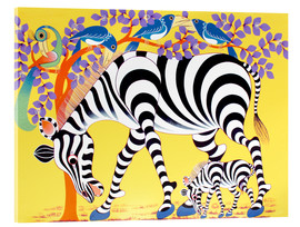 Acrylglasbild  Zebras beim Spaziergang - Rafiki