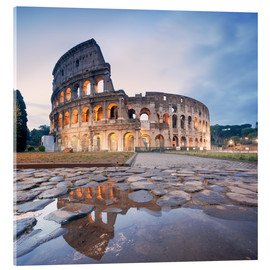 Acrylglasbild  Colosseum reflektiert im Wasser - Matteo Colombo