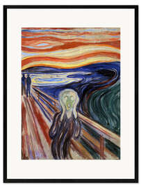 Gerahmter Kunstdruck  Der Schrei - Edvard Munch