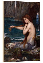Holzbild  Die Meerjungfrau - John William Waterhouse