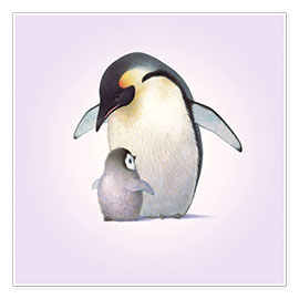 Poster Pinguin und Pinguinbaby