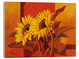 Holzbild  Zwei Sonnenblumen III - Franz Heigl