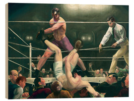 Holzbild  Dempsey und Firpo - George Wesley Bellows