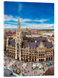 Acrylglasbild  Luftbild auf dem Marienplatz in München