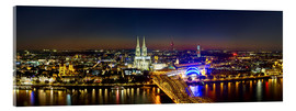 Acrylglasbild  Ein Panoramablick auf Köln bei Nacht