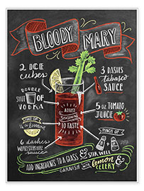 Poster  Bloody Mary Rezept (Englisch) - Lily & Val