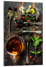 Acrylglasbild  Tee mit Honig, wilden Beeren und Blumen