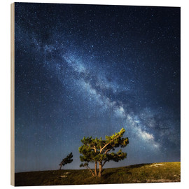 Holzbild  Milchstraße ? Nachthimmel mit Sternen auf der Krim
