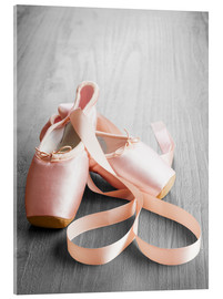 Acrylglasbild  Rosafarbene Ballettschuhe