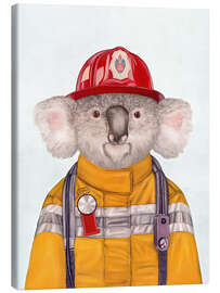 Leinwandbild  Koala Feuerwehrmann - Animal Crew