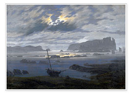Poster Nordische See im Mondlicht