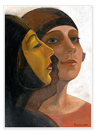 Poster Porträt von zwei Damen