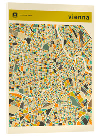 Acrylglasbild  Wien Karte - Jazzberry Blue
