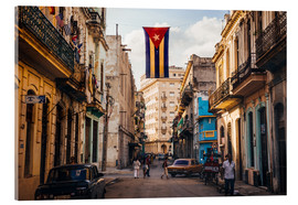 Acrylglasbild  Kubanische Flagge mit Löchern - Julian Peters