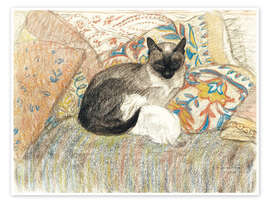 Wandbild  Siamkatze mit ihrem Kätzchen - Théophile-Alexandre Steinlen