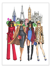 Wandbild  Fashion week ladies - Rongrong DeVoe